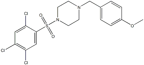 1-[(4-methoxyphenyl)methyl]-4-(2,4,5-trichlorophenyl)sulfonylpiperazine 结构式