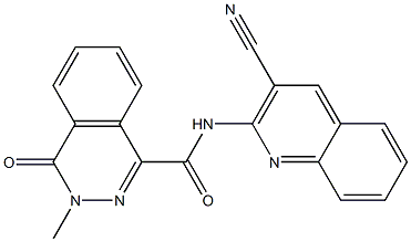 N-(3-cyanoquinolin-2-yl)-3-methyl-4-oxophthalazine-1-carboxamide 结构式