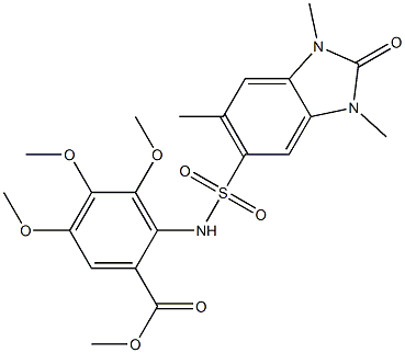 methyl 3,4,5-trimethoxy-2-[(1,3,6-trimethyl-2-oxobenzimidazol-5-yl)sulfonylamino]benzoate 结构式