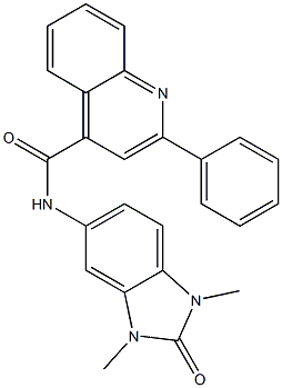 N-(1,3-dimethyl-2-oxobenzimidazol-5-yl)-2-phenylquinoline-4-carboxamide 结构式