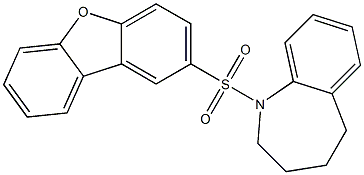 1-dibenzofuran-2-ylsulfonyl-2,3,4,5-tetrahydro-1-benzazepine 结构式