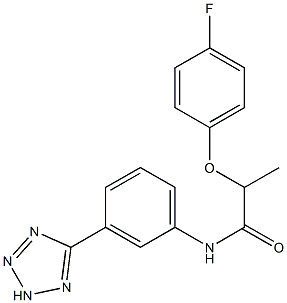 2-(4-fluorophenoxy)-N-[3-(2H-tetrazol-5-yl)phenyl]propanamide 结构式