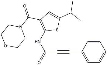 N-[3-(morpholine-4-carbonyl)-5-propan-2-ylthiophen-2-yl]-3-phenylprop-2-ynamide 结构式