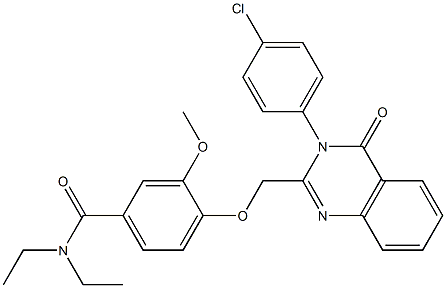 4-[[3-(4-chlorophenyl)-4-oxoquinazolin-2-yl]methoxy]-N,N-diethyl-3-methoxybenzamide 结构式