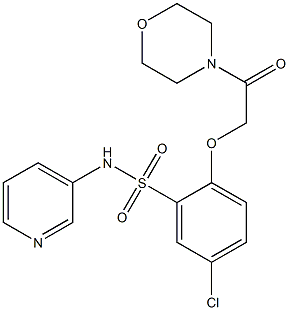 5-chloro-2-(2-morpholin-4-yl-2-oxoethoxy)-N-pyridin-3-ylbenzenesulfonamide 结构式