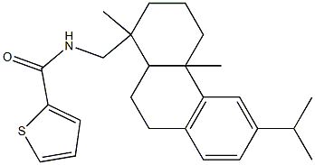 N-[(1,4a-dimethyl-6-propan-2-yl-2,3,4,9,10,10a-hexahydrophenanthren-1-yl)methyl]thiophene-2-carboxamide 结构式