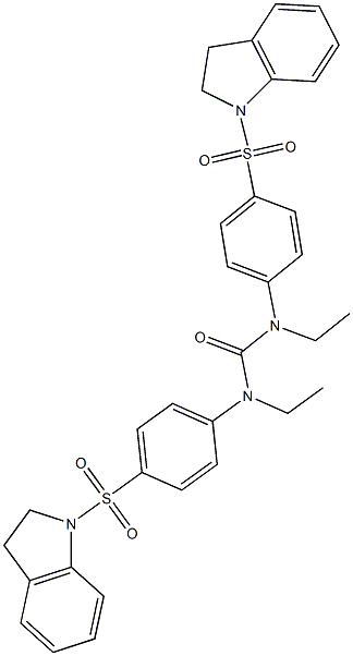 1,3-bis[4-(2,3-dihydroindol-1-ylsulfonyl)phenyl]-1,3-diethylurea 结构式