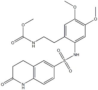 methyl N-[2-[4,5-dimethoxy-2-[(2-oxo-3,4-dihydro-1H-quinolin-6-yl)sulfonylamino]phenyl]ethyl]carbamate 结构式