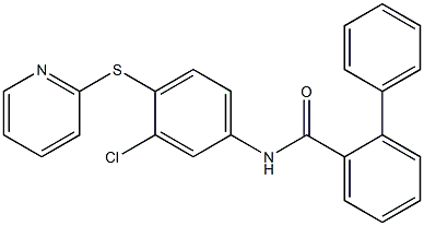 N-(3-chloro-4-pyridin-2-ylsulfanylphenyl)-2-phenylbenzamide 结构式