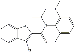 (3-chloro-1-benzothiophen-2-yl)-(2,4,8-trimethyl-3,4-dihydro-2H-quinolin-1-yl)methanone 结构式