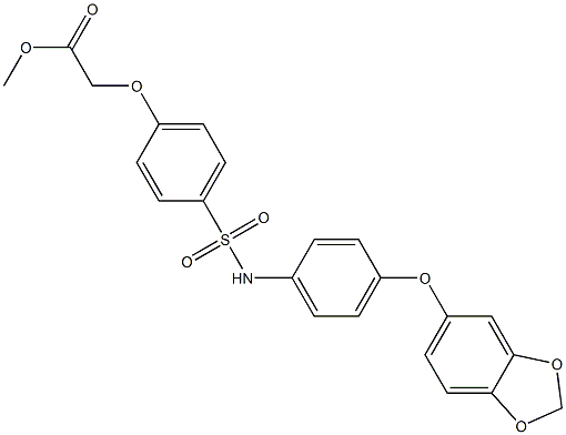 methyl 2-[4-[[4-(1,3-benzodioxol-5-yloxy)phenyl]sulfamoyl]phenoxy]acetate 结构式