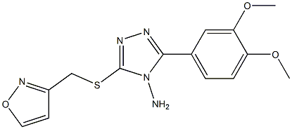 3-(3,4-dimethoxyphenyl)-5-(1,2-oxazol-3-ylmethylsulfanyl)-1,2,4-triazol-4-amine 结构式