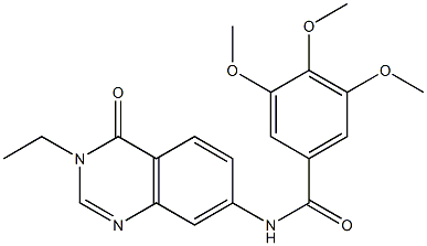 N-(3-ethyl-4-oxoquinazolin-7-yl)-3,4,5-trimethoxybenzamide 结构式