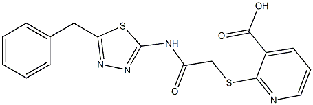 2-[2-[(5-benzyl-1,3,4-thiadiazol-2-yl)amino]-2-oxoethyl]sulfanylpyridine-3-carboxylic acid 结构式