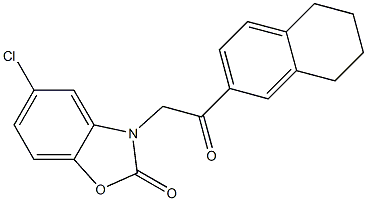 5-chloro-3-[2-oxo-2-(5,6,7,8-tetrahydronaphthalen-2-yl)ethyl]-1,3-benzoxazol-2-one 结构式