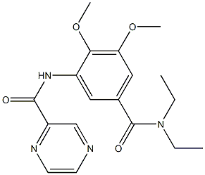 N-[5-(diethylcarbamoyl)-2,3-dimethoxyphenyl]pyrazine-2-carboxamide 结构式