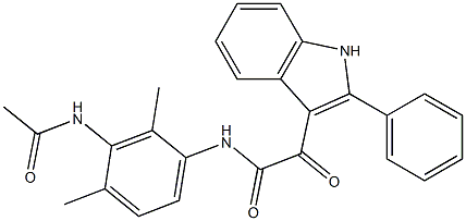 N-(3-acetamido-2,4-dimethylphenyl)-2-oxo-2-(2-phenyl-1H-indol-3-yl)acetamide 结构式