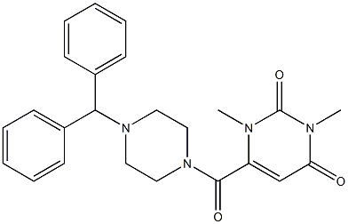 6-(4-benzhydrylpiperazine-1-carbonyl)-1,3-dimethylpyrimidine-2,4-dione 结构式