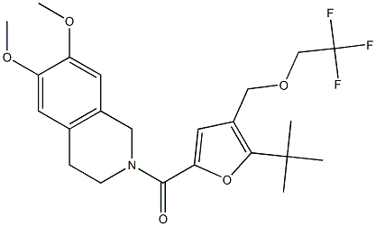 [5-tert-butyl-4-(2,2,2-trifluoroethoxymethyl)furan-2-yl]-(6,7-dimethoxy-3,4-dihydro-1H-isoquinolin-2-yl)methanone 结构式