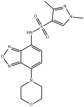 1,3-dimethyl-N-(4-morpholin-4-yl-2,1,3-benzoxadiazol-7-yl)pyrazole-4-sulfonamide 结构式