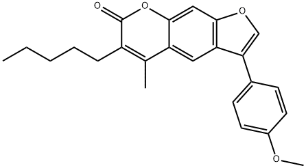 3-(4-methoxyphenyl)-5-methyl-6-pentylfuro[3,2-g]chromen-7-one 结构式