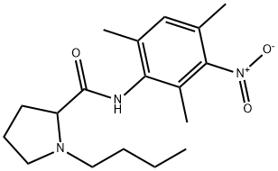 1-butyl-N-(2,4,6-trimethyl-3-nitrophenyl)pyrrolidine-2-carboxamide 结构式