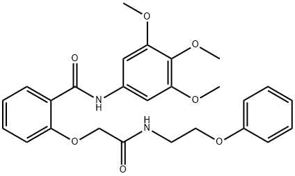 2-[2-oxo-2-(2-phenoxyethylamino)ethoxy]-N-(3,4,5-trimethoxyphenyl)benzamide 结构式