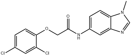 2-(2,4-dichlorophenoxy)-N-(1-methylbenzimidazol-5-yl)acetamide 结构式