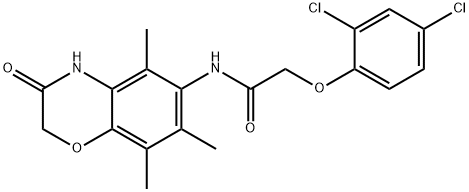 2-(2,4-dichlorophenoxy)-N-(5,7,8-trimethyl-3-oxo-4H-1,4-benzoxazin-6-yl)acetamide 结构式