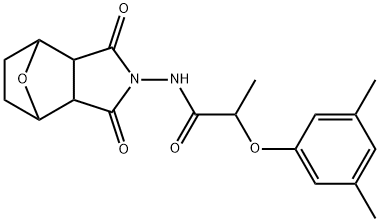 2-(3,5-dimethylphenoxy)-N-(1,3-dioxo-3a,4,5,6,7,7a-hexahydro-octahydro-1H-4,7-epoxyisoindol-2-yl)propanamide 结构式