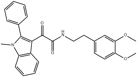 N-[2-(3,4-dimethoxyphenyl)ethyl]-2-(1-methyl-2-phenylindol-3-yl)-2-oxoacetamide 结构式