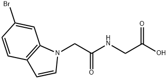 2-[2-(6-溴-1H-吲哚-1-基)乙酰胺]乙酸 结构式