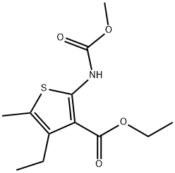 ethyl 4-ethyl-2-(methoxycarbonylamino)-5-methylthiophene-3-carboxylate 结构式