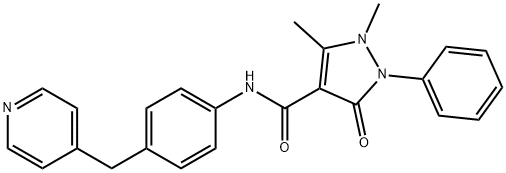 1,5-dimethyl-3-oxo-2-phenyl-N-[4-(pyridin-4-ylmethyl)phenyl]pyrazole-4-carboxamide 结构式