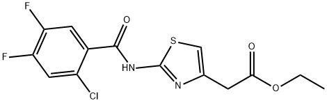 ethyl 2-[2-[(2-chloro-4,5-difluorobenzoyl)amino]-1,3-thiazol-4-yl]acetate 结构式