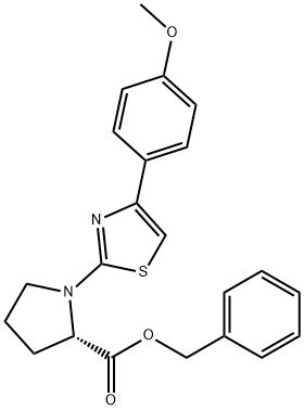 benzyl 1-[4-(4-methoxyphenyl)-1,3-thiazol-2-yl]pyrrolidine-2-carboxylate 结构式