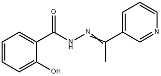 2-hydroxy-N-[(E)-1-pyridin-3-ylethylideneamino]benzamide 结构式