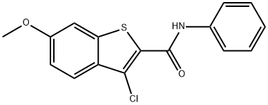 3-氯-6-甲氧基-N-苯基苯并[B]噻吩-2-甲酰胺 结构式