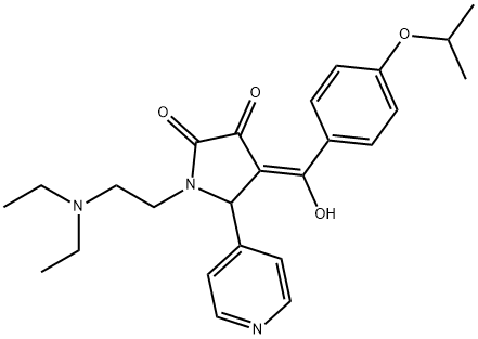 (E)-[1-[2-(diethylazaniumyl)ethyl]-4,5-dioxo-2-pyridin-4-ylpyrrolidin-3-ylidene]-(4-propan-2-yloxyphenyl)methanolate 结构式