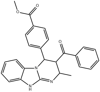 methyl 4-(3-benzoyl-2-methyl-2,3,4,10-tetrahydropyrimido[1,2-a]benzimidazol-4-yl)benzoate 结构式