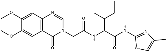 2-[[2-(6,7-dimethoxy-4-oxoquinazolin-3-yl)acetyl]amino]-3-methyl-N-(4-methyl-1,3-thiazol-2-yl)pentanamide 结构式