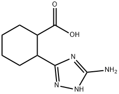 2-(3-amino-1H-1,2,4-triazol-5-yl)cyclohexane-1-carboxylic acid 结构式