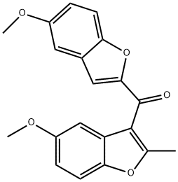 (5-methoxy-1-benzofuran-2-yl)-(5-methoxy-2-methyl-1-benzofuran-3-yl)methanone 结构式