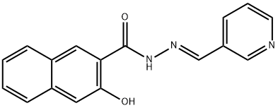 3-hydroxy-N-[(E)-pyridin-3-ylmethylideneamino]naphthalene-2-carboxamide 结构式