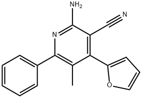 2-氨基-4-(呋喃-2-基)-5-甲基-6-苯基烟腈 结构式