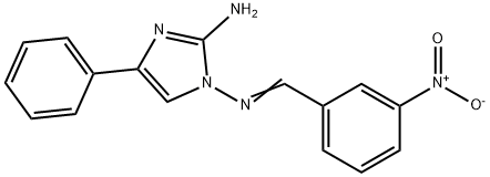 1-[(E)-(3-nitrophenyl)methylideneamino]-4-phenylimidazol-2-amine 结构式