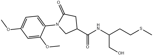 1-(2,4-dimethoxyphenyl)-N-(1-hydroxy-4-methylsulfanylbutan-2-yl)-5-oxopyrrolidine-3-carboxamide 结构式