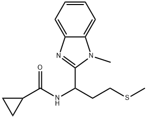 N-[1-(1-methylbenzimidazol-2-yl)-3-methylsulfanylpropyl]cyclopropanecarboxamide 结构式