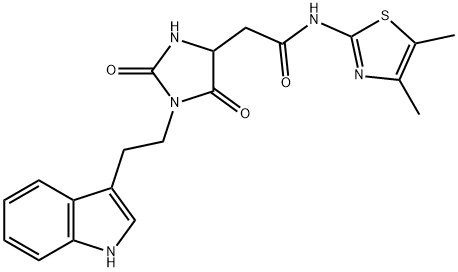 N-(4,5-dimethyl-1,3-thiazol-2-yl)-2-[1-[2-(1H-indol-3-yl)ethyl]-2,5-dioxoimidazolidin-4-yl]acetamide 结构式