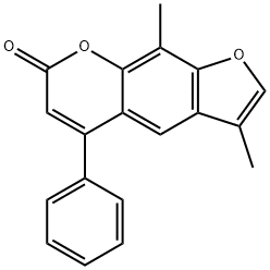3,9-dimethyl-5-phenylfuro[3,2-g]chromen-7-one 结构式